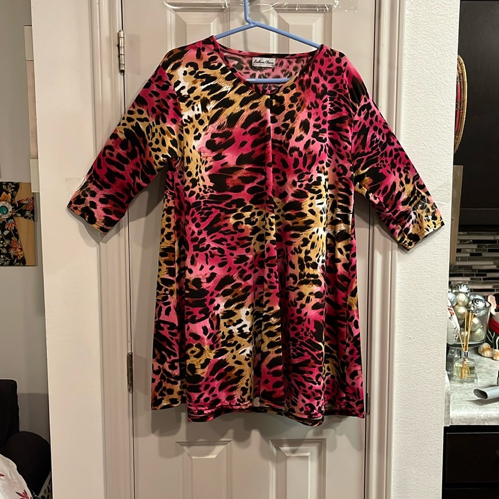 Southern charm hot pink leopard dress